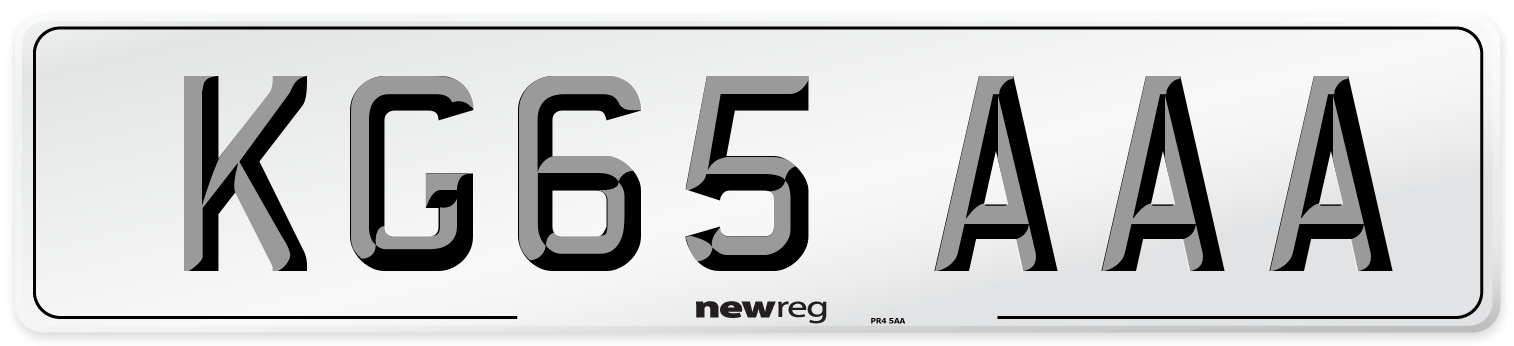 KG65 AAA Number Plate from New Reg